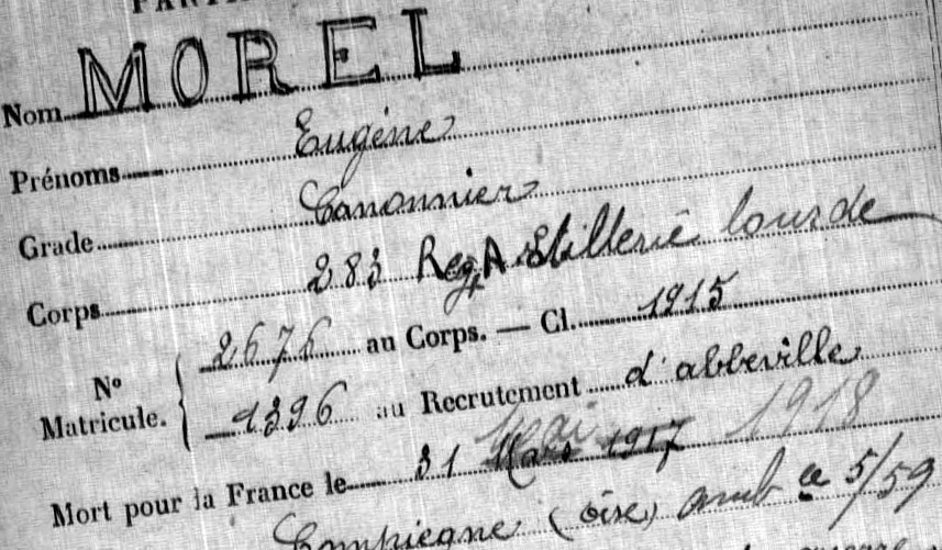Source : Ministère de la Défense-Mémoire des Hommes