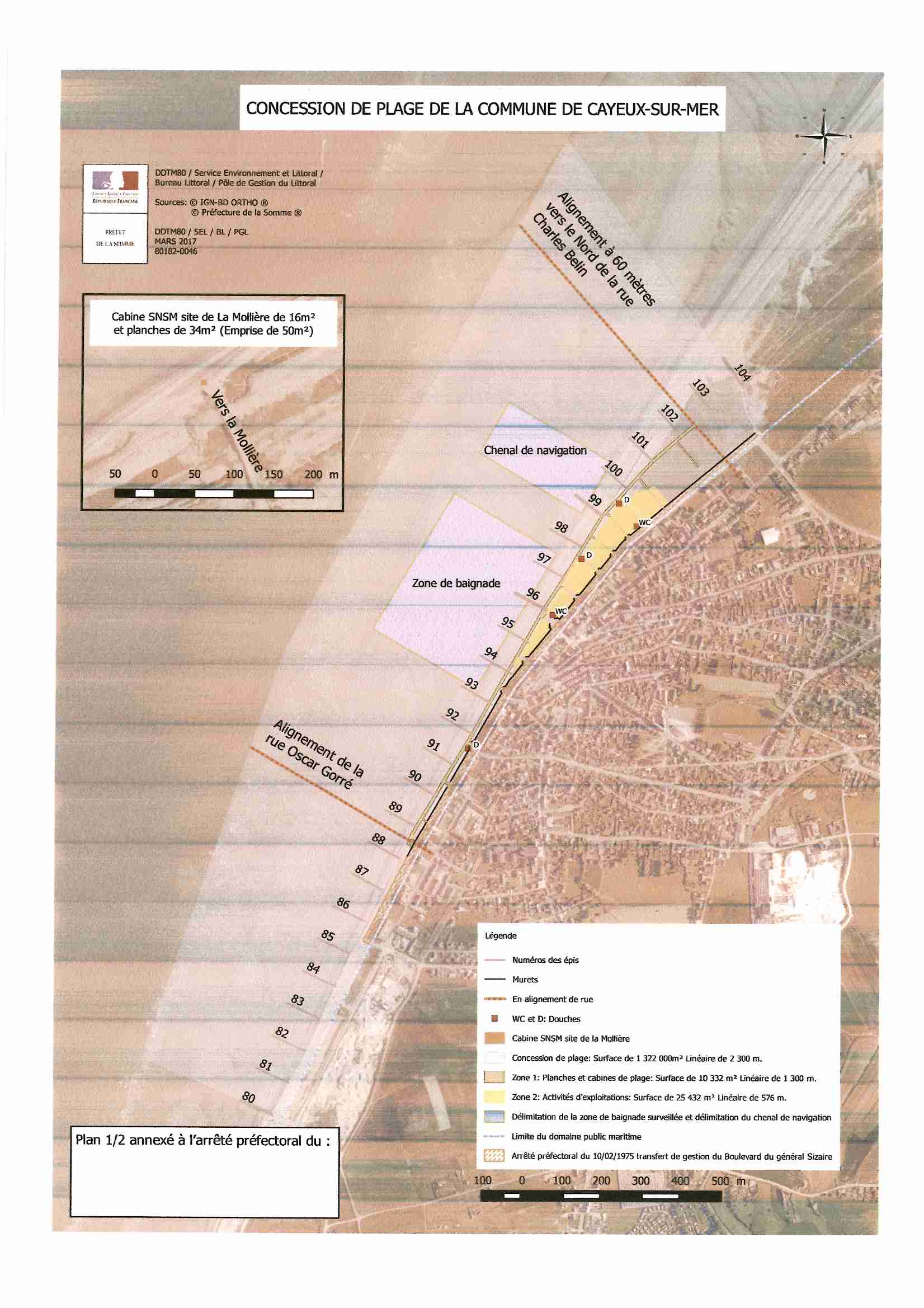 plan concession de plage-Cayeux-sur-mer 2018